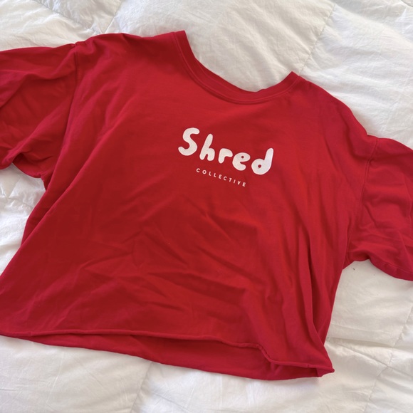 Shred Collective Red Crop Top Tee - Picture 2 of 4